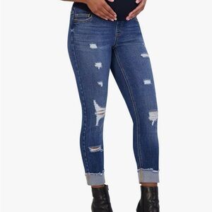 Savi Parker Maternity Distressed Ankle Jeans